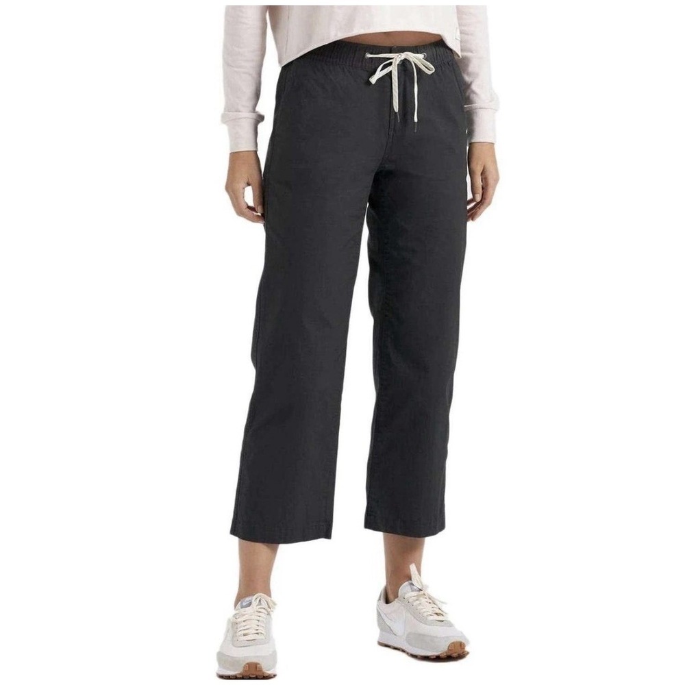 Vuori Women's Ripstop Wide Leg Crop Pants Size M Charcoal Gray Hiking Stretch